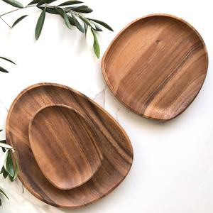 Vaisselle en gros ensembles d'assiettes à dessert en bois pour la maison accessoires de cuisine assiettes en bois naturel - Product Image 3