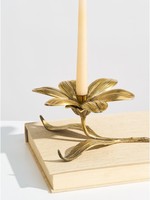 Portavelas de flores de latón Vintage, diseño de pétalos hechos a mano, acabado dorado antiguo, pieza de decoración elegante para el hogar y la Mesa