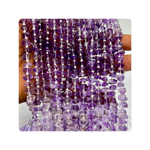 Vente en gros en vrac 8 pouces Quartz améthyste rose naturel de qualité supérieure à facettes Pépites fantaisie 6-7mm env. pour bijoux perles de pierre - Product Image 2