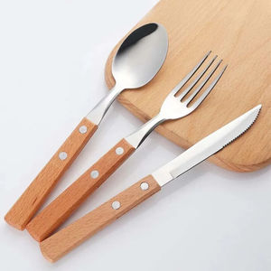 Juego de cubiertos de acero portátil con mango de ramita de latón de color negro perfecto para cubiertos de mesa y uso de bodas - Product Image 5