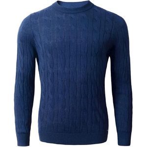 Suéter de cuello redondo ajustado y cómodo para hombre, elegante tejido de poliéster con posición frontal del logotipo - Product Image 2