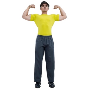 <b>Men</b> Performance Compression T Shirt Polyester Spandex Slim Fit <b>Stretch</b> Gym Workout Quick Dry Breathable Knitted Sports Wear OEM - Product Image 4