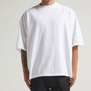 Camisetas de streetwear al por mayor con logo personalizado, de tela gruesa y lavado ácido, en blanco, para el mercado estadounidense. - Product Image 4