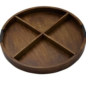 ถาดเสิร์ฟชาไม้ทรงกลมขนาดใหญ่ถาดเสิร์ฟชากาแฟสำหรับห้องครัวปาร์ตี้บาร์อาหารเช้า - Product Image 2