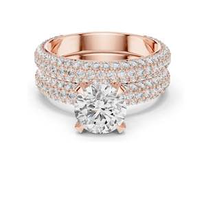 Anillo de Compromiso con Diamantes Redondos Brillantes Cultivados en Laboratorio, 3.57 CT en Total, Claridad VVS-VS EF, Oro de 18K, 14K, 10K y Plata 925 - Product Image 1