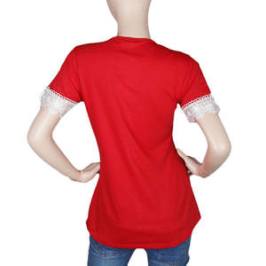 T-shirt à manches courtes pour femme - Rouge - Product Image 3