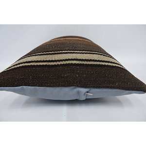 Kilim en laine marron 16x24 pouces Patchwork oreiller luxe Design rustique Vintage moelleux imprimé motifs floraux literie Portable - Product Image 5