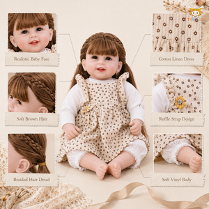 Bambola Reborn Realistica TUSALMO Personalizzabile da 22 Pollici, Bianca, per Bambine, con Capelli Lisci Lunghi, Vestiti Personalizzabili, Confezione OEM ODM - Product Image 4