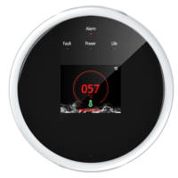 Détecteur de fuite de gaz naturel et de gaz combustible WiFi Tuya à télécommande noir et blanc, matériau ABS, alarme de gaz de cuisson en cuisine