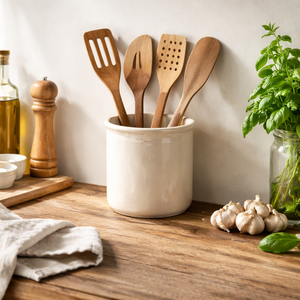 Juego de 4 utensilios de cocina ecológicos de madera de teca larga de 35 cm con mango suave y espátulas de calidad alimentaria - Product Image 4