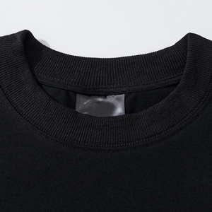 Camiseta negra de gran tamaño para hombre, estilo de calle | Camiseta de algodón personalizada con ribete en contraste | Camisa holgada de moda de verano - Product Image 3