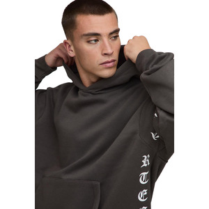 ชุดเสื้อมีฮู้ดและกางเกงจ็อกเกอร์สำหรับผู้ชายชุดสองชิ้นโอเวอร์ไซส์พิมพ์ลายขนแกะแนวสตรีท470GSM ผลิตตามสั่ง - Product Image 3