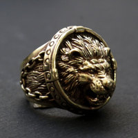 Dernière bague de protection du visage lion en laiton plaqué or 18 carats bijoux de mode personnalisée nouveau design pour unisexe tenue quotidienne fiançailles