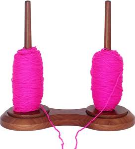 Porte-fil en bois mécanisme de virevoltage en métal avancé Lazy Susan grand support boule broche couture crochet outil laine cordon organisateur - Product Image 5