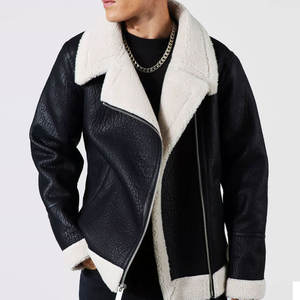 Vêtements Vêtements Zip up Tenue Tendance Veste de motard pour homme Veste en cuir pour homme à bas prix style fermeture éclair couverte sur le devant - Product Image 3