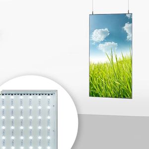 LED Ultra-Thin Custom Size <b>Light</b> <b>Box</b>-Aluminum Frame Tempered Glass Hanging Indoor <b>Advertising</b> Display - Product Image 1