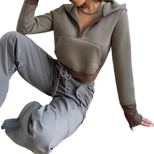 Sudadera Corta con Capucha para Mujer, Ligera, Informal, Moderna, de Manga Larga, Suave, Cómoda, Estilo Urbano - Product Image 6