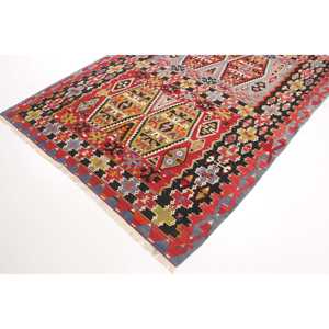 Alfombra Turca de 5.8x11 pies, Alfombra Grande Vintage, Alfombra con Puntos Rojos y Azules - Product Image 2