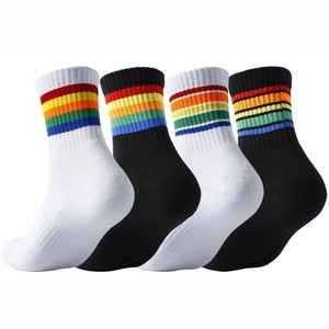 ถุงเท้ากีฬาฤดูใบไม้ร่วงของผู้ชายแบบลำลองพร้อมโลโก้ตามสั่งผ้าฝ้ายผสมกันเหม็นหนึ่งขนาด - Product Image 1