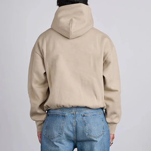 เสื้อฮู้ดดี้โอเวอร์ไซส์ ผ้าฝ้ายหนานุ่ม สไตล์เท่ห์ ใส่สบาย ลายพิมพ์ตัวอักษรเส้นคู่  ผ้าฟล็อคสีดำ  สำหรับฤดูใบไม้ร่วงและฤดูหนาว  พร้อมซิลิโคน 3 มิติ - Product Image 4