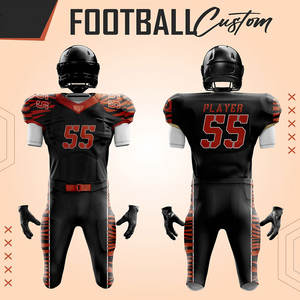 Wholesale Best <b>Price</b> Custom Made American <b>Football</b> Uniform Breathable Quick Dry Plus Size Design Custom Team Sublimation Print - Product Image 4