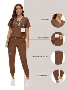 Conjuntos de Uniformes Médicos Estándar Global de Fabricante Bengalí, Conjuntos de Uniformes Médicos Unisex Personalizados de la Marca Amriss, 72% Poliéster, 22% Rayón, 6% - Product Image 2