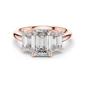 Bague de fiançailles en diamant CVD créé en laboratoire 3 CT VVS-VS-EF, taille émeraude, or 18 carats, 14 carats, 10 carats et argent 925, rose, jaune, blanc - Product Image 2