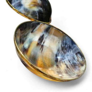 Large Eco-Friendly Cow Horn Salad Bowl Handcrafted Heat Resistant Rustic Natural Polished <b>Dinnerware</b> for Parties Serving Bowl - Product Image 3