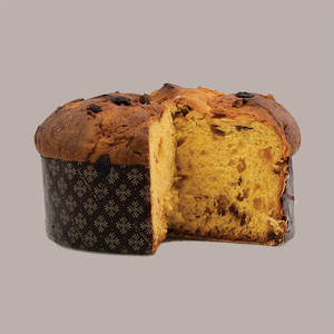 10 pièces boîte-cadeau en carton marron pour 1kg Panettone support bas avec mots de noël graphiques 245x245H130mm - Product Image 1