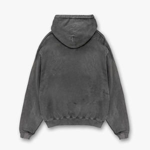 Sweat-shirt à capuche en coton lourd personnalisé pour vêtements décontractés, streetwear, imprimé graphique, vintage, délavé à l'acide pour hommes - Product Image 2