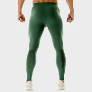 Leggings pour hommes en tissu extensible respirant à taille élastique, couleur grise, longueur complète, compression pour la course à pied, la salle de sport, le yoga - Product Image 6