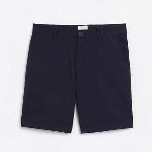 Cinturón con bolsillos laterales y cierre de cremallera, botones, 98% algodón, 2% elastano, azul marino, pantalones cortos ajustados, Chino - Product Image 6