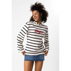 Sweat-shirt rembourré à l'avant avec broderie rayée - Product Image 1