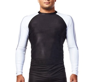 New High Quality Customized Logo Printing <b>Light</b> Weight Best Design Material Men Rash Guard - Product Image 1