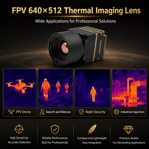 Module de caméra thermique miniature 8um 640x512, capteur infrarouge non refroidi pour drone FPV UAV, vision nocturne - Product Image 3