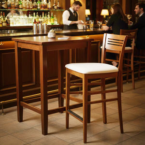 Premium Durable Solid <b>Wood</b> Midcentury Modern Rani Bar Chair Upholstered Seat Concave Backrest Counter <b>Stool</b> <b>Kitchen</b> Hotel Dining - Product Image 6