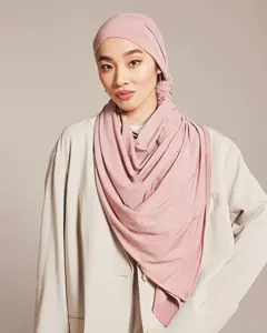 High-end lycra cotton jersey hijab for Muslim Women stretchy sports shawls