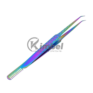 Pince à épiler multifonctionnelle professionnelle à pointe pointue en acier inoxydable Extensions de cils Logo personnalisé Durable - Product Image 4