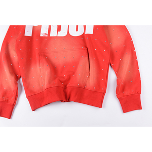 Sweat-shirts pour hommes de haute qualité, délavés à l'acide, délavés à la pierre, brodés, vintage, avec strass, vêtements décontractés d'automne - Product Image 4