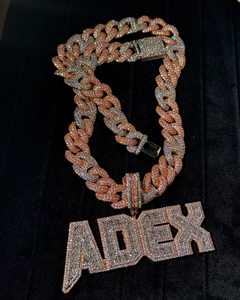 2 Ct corte redondo Real Moissanite personalizar colgante 14K oro rosa plateado plata - Product Image 2