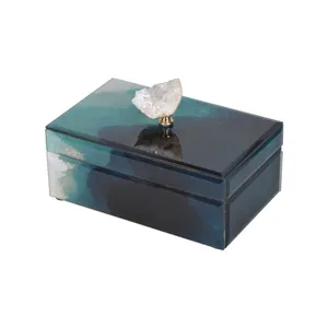 Earring Box With Luxury Design Knob Handmade Medium Size Acrylic Jewellery Storage Box Classic Top Seller Necklace Box