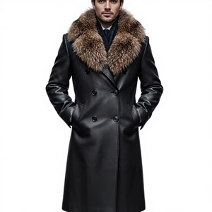 Chaqueta de Cuero Genuino para Hombre, Corte Regular, Moda 2026, Cuello Alto Personalizado, Calidad Premium, Calefactable y Transpirable - Product Image 1