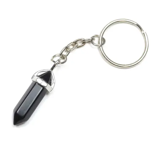 Gantungan kunci titik kristal Onyx hitam, Gantungan Kunci buku kucing Mini perhiasan kreatif