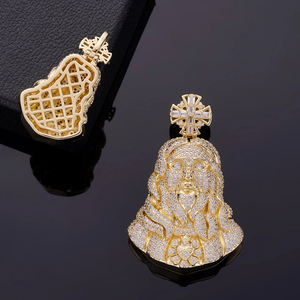 Pendentif Croix Jésus en Argent Sterling, Bijoux Hip Hop de Haute Qualité, Serti de Diamants Moissanite Baguette GRA, Effet 3D - Product Image 4