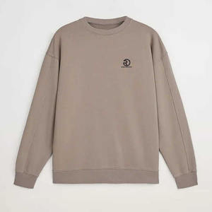 Sweat-shirt à col rond uni en éponge française 100% coton épais pour hommes, surdimensionné, épaules tombantes, design personnalisé Streetwear - Product Image 5