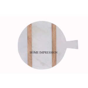 Newly Arrival Eye Catching Look Attractive Designer Round Shape Marble Made Chopping Blocks for Cutting Vegetables and Fruits - Product Image 4