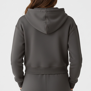 Sweat-shirts pour femmes de qualité supérieure OEM, 100% coton, poids lourd, logo imprimé DTF personnalisé, broderie 3D, respectueux de l'environnement, streetwear d'hiver - Product Image 2
