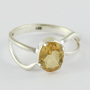 Anillos Elegantes de Plata de Ley 925 con Citrino Amarillo de Forma Ovalada, Joyería de Plata, Estilo Bohemio Cristiano, Engaste de Bisel, Tercera Parte - Product Image 3