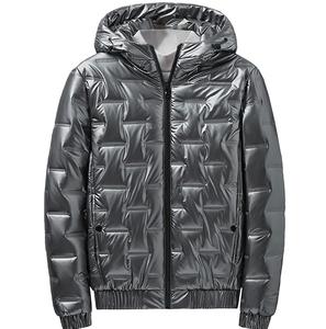 Chaqueta con Capucha de Talla Grande, Estilo Puffer, Color Sólido, de Nailon Brillante con Cierre, para Mantener el Calor en Invierno, Novedad de 2026 - Product Image 1