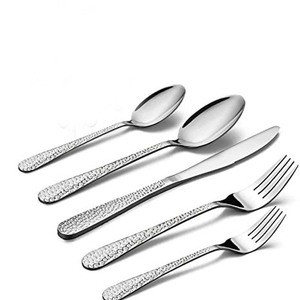 Venta al por mayor de cubiertos para restaurante, juegos de cubiertos de oro rosa, juego de cubiertos de boda de acero inoxidable con mango afilado redondo largo reutilizable - Product Image 5